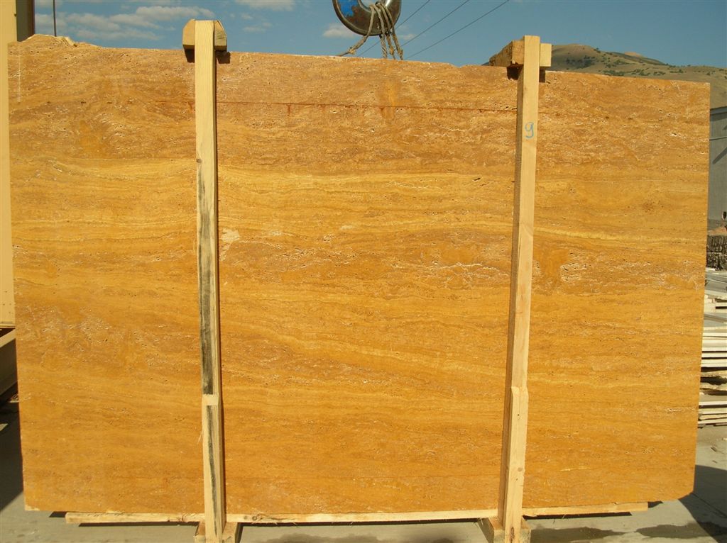 Yellow Travertine Vein Cut