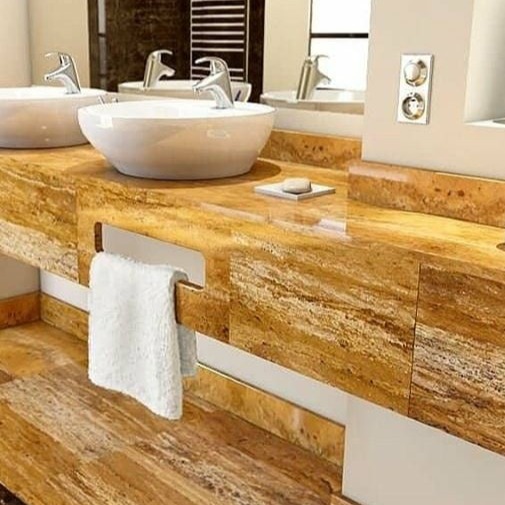 Yellow Travertine Vein Cut